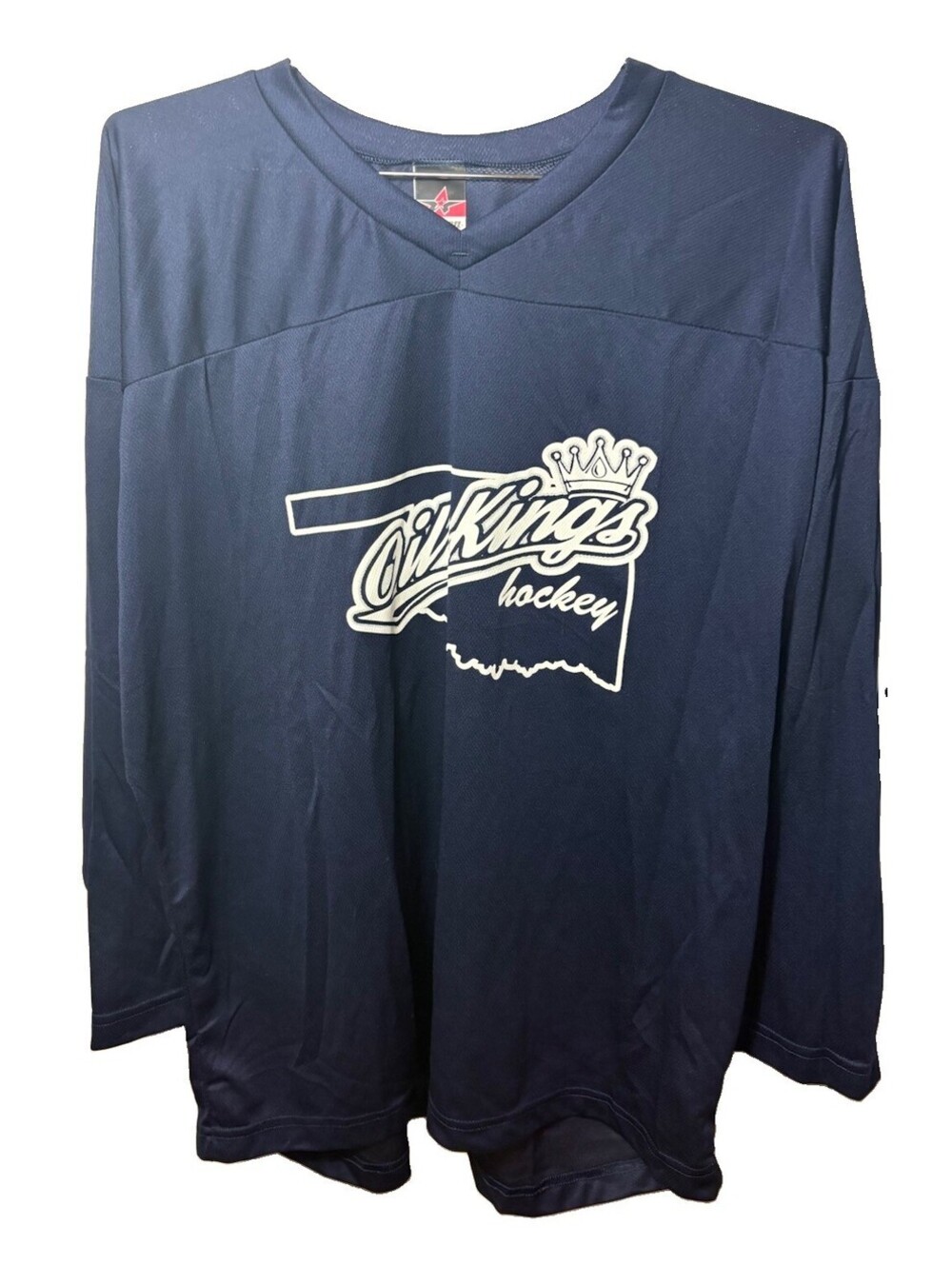 Oklahoma Oil Kings Hockey Jersey Alleson Athletic Navy V-Neck Practice Jersey